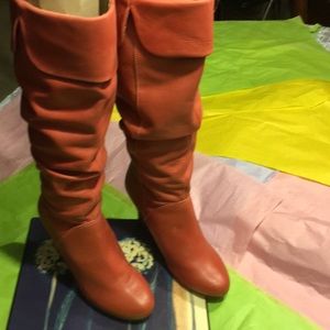 Naughty Monkey Salmon Wedge Heel Boots. Size: 6.5